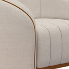 Poltrona Decorativa 112cm West Courino Caramelo| Linho Alto R